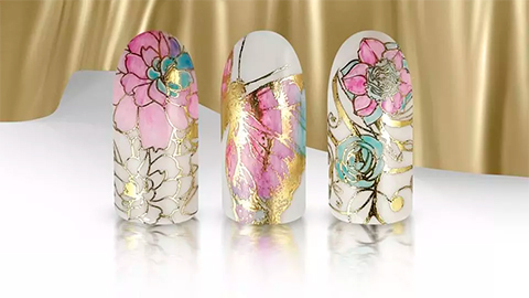 Colourful Nail Stamping with Magic Foil