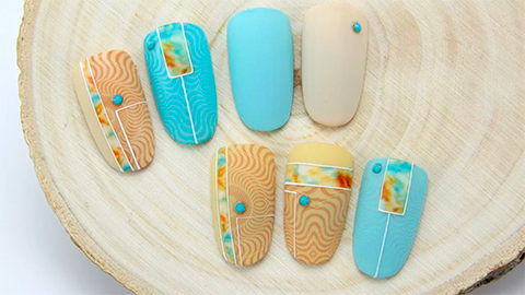 Nail stamping inspiration with unusual colours