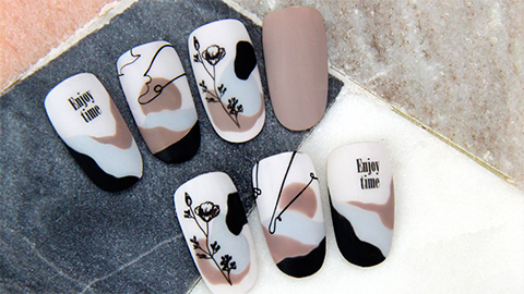 Flower and sticker nail art for any season